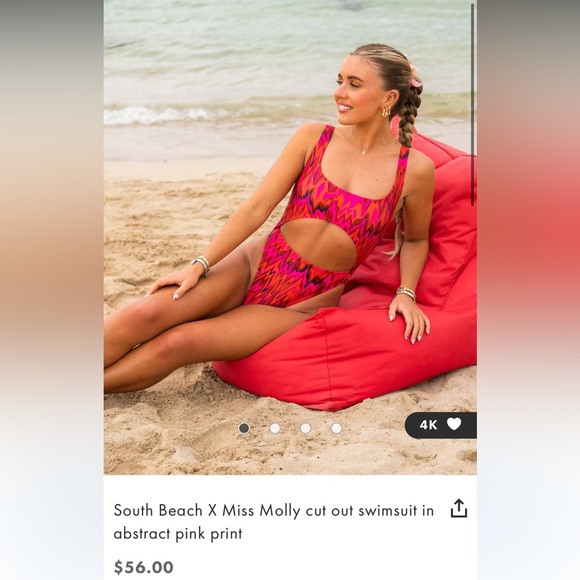 south beach x miss molly Other - South Beach X Miss Molly cut out swimsuit in abstract pink print